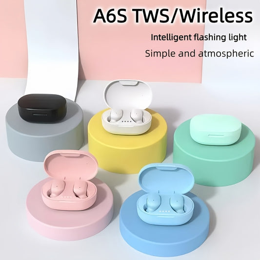 Wireless Earbuds TWS, Plastic Material, Push Button Volume Control, Closed-back Earphones with Condenser Microphone, Non-Waterproof, with Noise Cancelling Voice Call, 150mAh Rechargeable Lithium Polymer Battery, for Sports, C