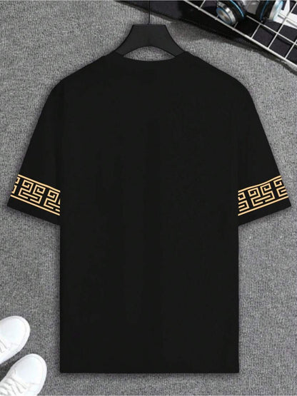 Men'S 3D Stylish Letter Print Short-Sleeve T-Shirt, a High-End Minimalist Casual Piece, Makes for a Perfect Gift for a Boyfriend Or Family Member - ayq