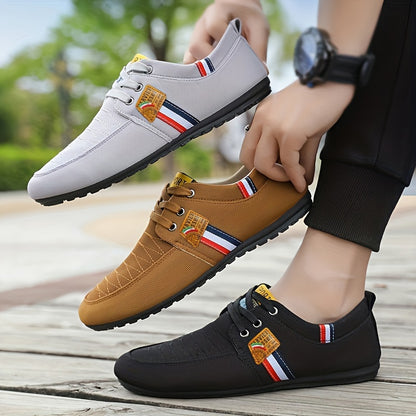 Men's Casual Light Weight Canvas Loafer Shoes, Comfy Breathable Non Slip Durable Shoes For Men's Outdoor Activities