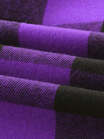 Տղամարդկանց համար նախատեսված շոտլանդական վերարկու, երկար թևքերով, պատահական, կոճակներով, գլխարկով վերնաշապիկ, բաճկոն