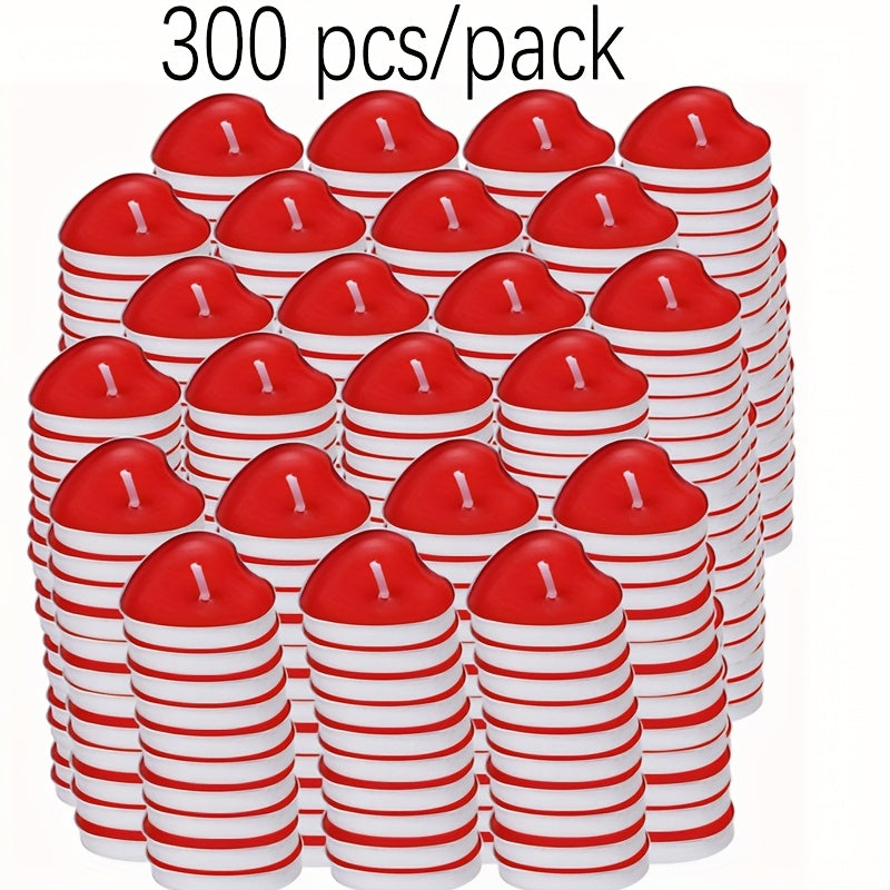 12/50/150/300pcs Heart-Shaped Candles - Red & Golden Glow, Long-Lasting Burn Time, Perfect for Valentine'S Day, Wedding, Birthday, Christmas, Halloween, Thanksgiving Decorations - Bulk Candle Set, Candles For Wedding, Holiday