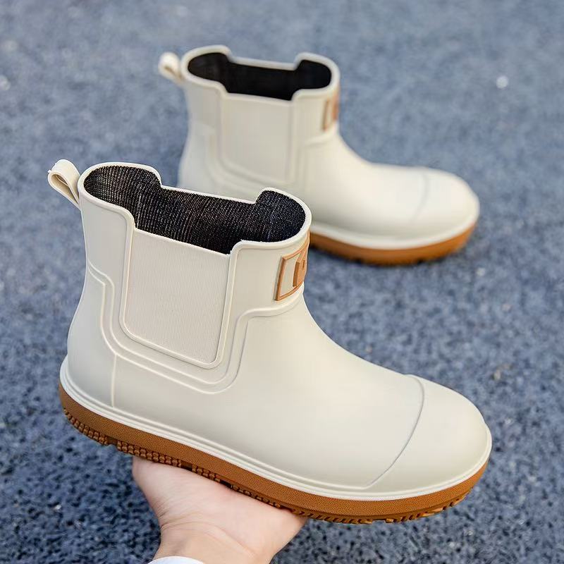 Men's Slip-Resistant Chelsea Ankle Rain Boots, Lightweight