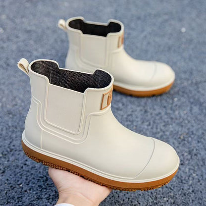 Men's Slip-Resistant Chelsea Ankle Rain Boots, Lightweight