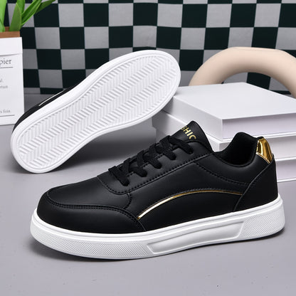 Men'S Fashion Sneakers, Casual Low-Top Retro Thick Sole, EVA Sole, Faux, Fabric Lining, Lace-Up Closure, Versatile Athletic Outdoor Shoes, Skateboarding Shoes