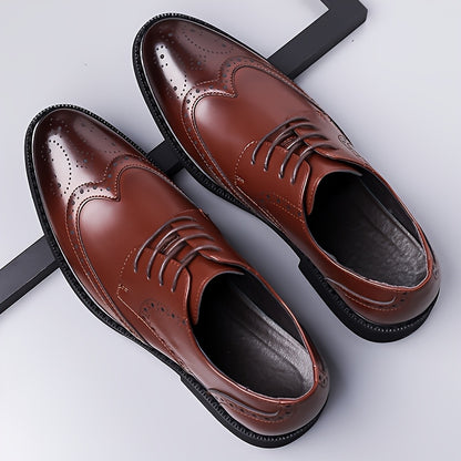 Men's Business Casual Oxford Shoes with Breathable PU Upper