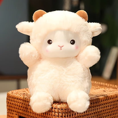 1pc Cute Fluffy Alpaca Plush Toy - Soft Plush Animal with Expressive Eyes and Fluffy Ears, Suitable for Girls and Girls as Birthday/Christmas Gifts (durable and Safe), Office Desk Accessories, Excelle