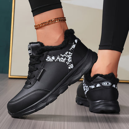 Կանացի ձմեռային ջերմային բրդանման կարճաճիտք կոշիկներ - մոխրագույն և վարդագույն սինթետիկ վերնամաս, ներբանային ճկունություն, կապերով ցածր կոճի ձնագնաց կոշիկներ սառույցի վրա քայլելու համար, ամենօրյա և - ցուրտ եղանակին դրսում կրելու տաք կոշիկներ