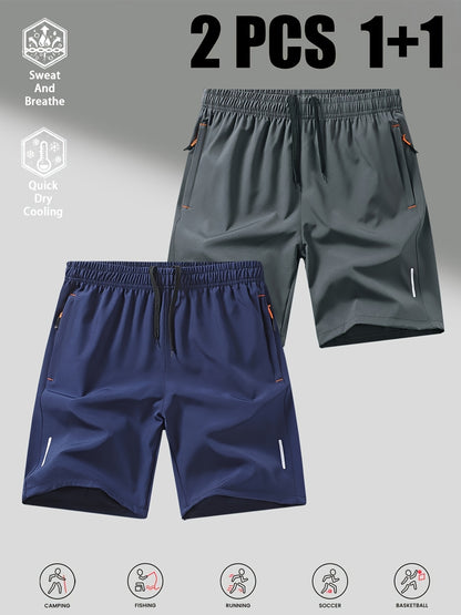 Men's Quick-Dry Casual Shorts 2-Pack for Summer Sports