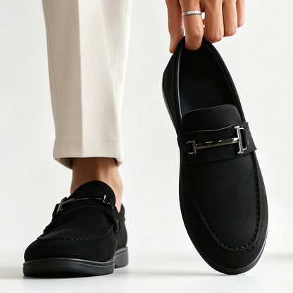 Men's Slip-On Casual Loafers Stylish Fabric Business Shoes
