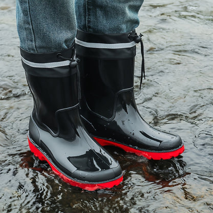 Men's Waterproof Non-Slip PVC Rain Boots for Outdoor Use