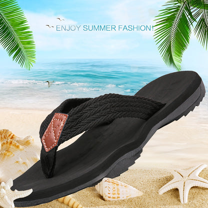 Men's Casual Summer Beach Sandals with Fabric Upper