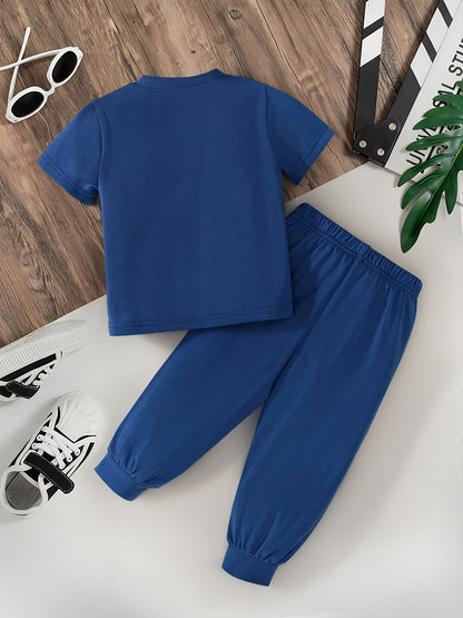 Boys' Casual 2-Piece Pants & T-Shirt Set, Spring Summer