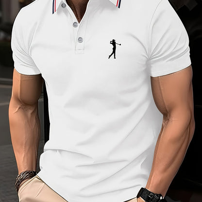 Golf Print Polo վերնաշապիկ, տղամարդու վերնաշապիկ, ամառային պատահական կարճաթև վերնաշապիկ