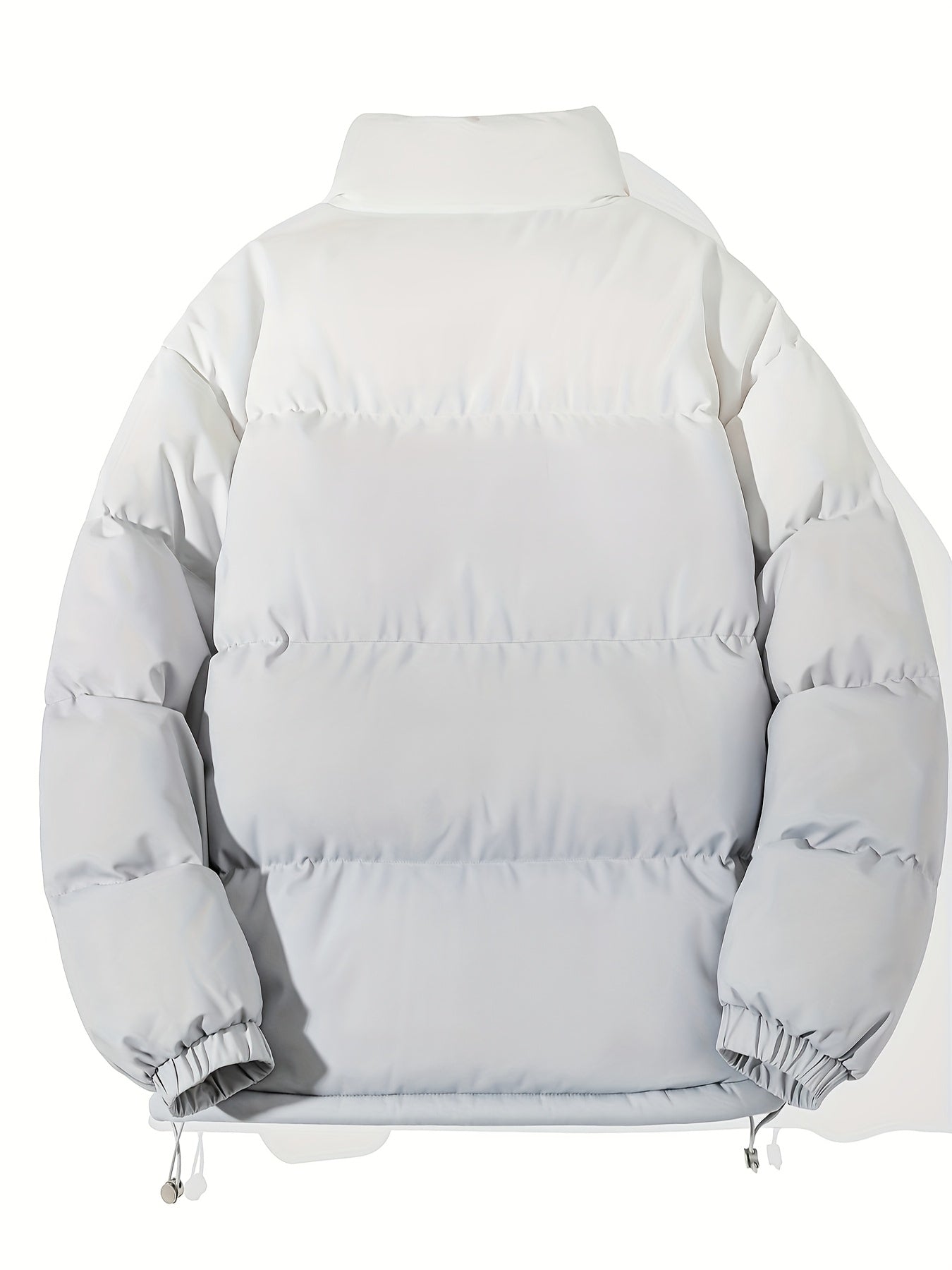 1 հատ տղամարդու փողոցային ոճի վերարկու՝ կանգնած օձիքով, այբուբենի նախշերով, սովորական չափսերով, լարերով, չձգվող գործվածքով պոլիեսթեր, 100% պոլիեսթերային լցոն, երկար թևքերով, ամենօրյա տաք, գրադիենտային բաճկոն՝ աշնանային և ձմեռային համար