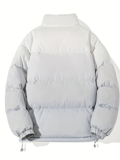 1 հատ տղամարդու փողոցային ոճի վերարկու՝ կանգնած օձիքով, այբուբենի նախշերով, սովորական չափսերով, լարերով, չձգվող գործվածքով պոլիեսթեր, 100% պոլիեսթերային լցոն, երկար թևքերով, ամենօրյա տաք, գրադիենտային բաճկոն՝ աշնանային և ձմեռային համար