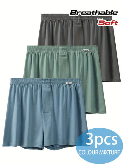 Men's Cotton Straight-Leg Shortie Underwear - 3 Pack