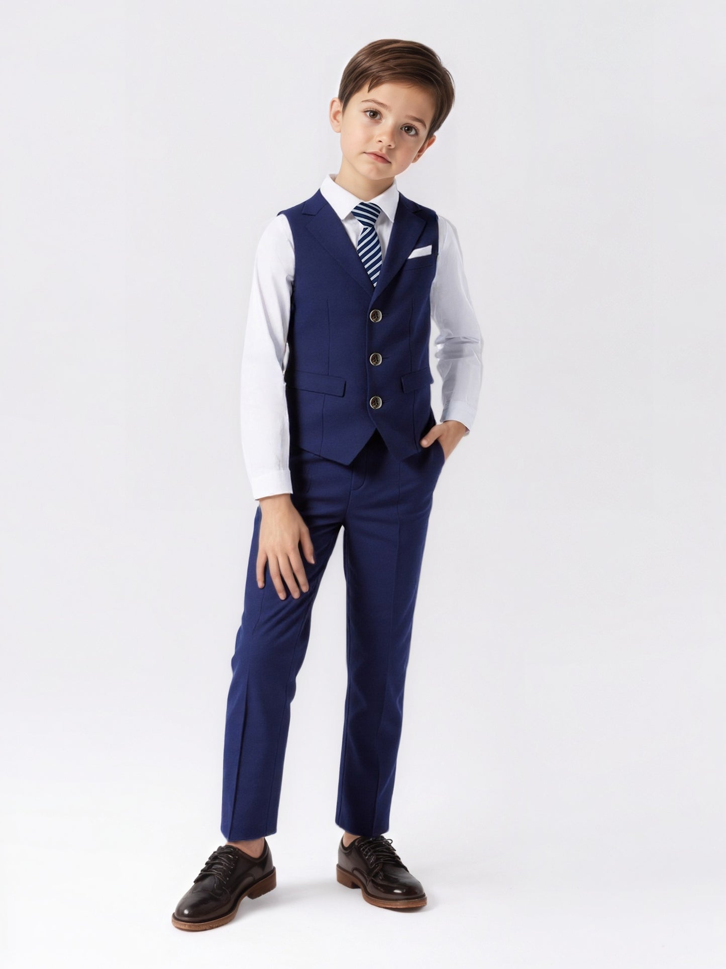 Boys' Casual Suit Vest, Pants & Tie Set for Formal Occasions