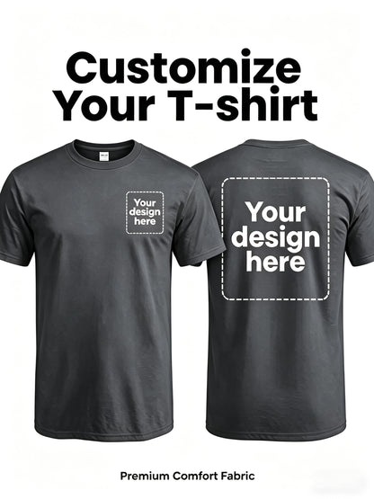 Men's Custom Polyester Crew Neck T-Shirt - Casual Summer Wear