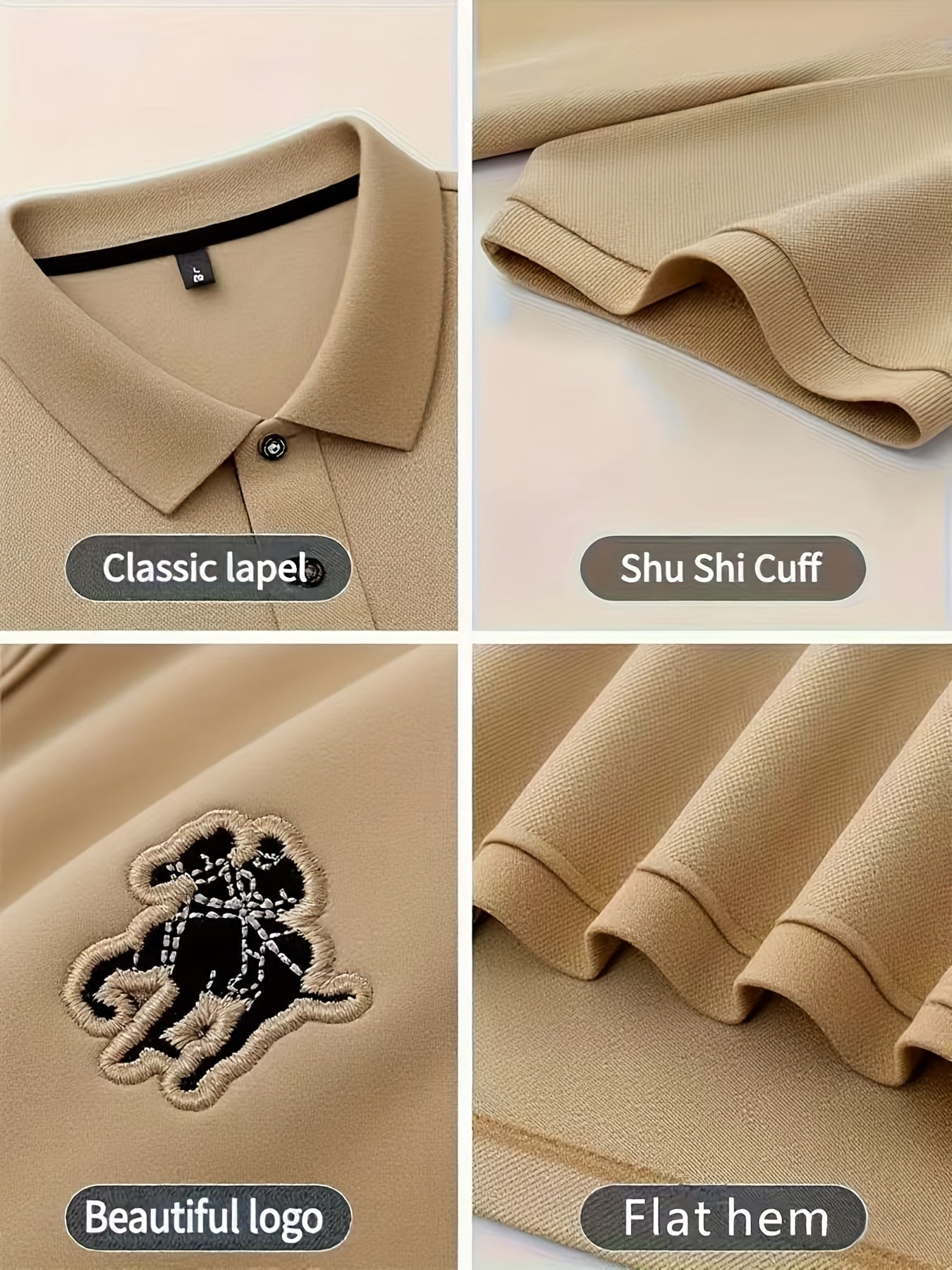 Men'S Stylish Short-Sleeve Polo Shirt Featuring a Contrasting Ribbed Collar And Exquisite, a Timeless And Versatile Choice - ayq