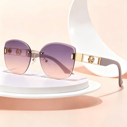 Women's Butterfly Rimless Sunglasses UV400 Protection