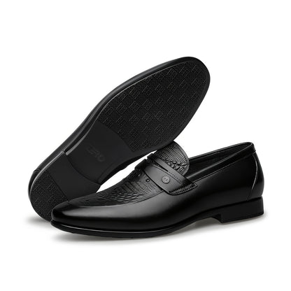 Men's Lightweight Leather Derby Shoes Slip-On Formal Business