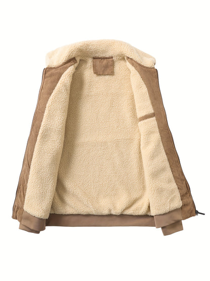 Տղամարդու ամուր ջերմային բաճկոն - քամուց պաշտպանող և բարձրորակ ձմեռային վերարկու՝ կայծակաճարմանդով, բազմագրպան դիզայնով, չձգվող գործվածքով - ցուրտ եղանակի վերնազգեստ ամենօրյա օգտագործման համար, հաստ, քամուց պաշտպանող բաճկոն, առօրյա վերնազգեստ, դիմացկուն