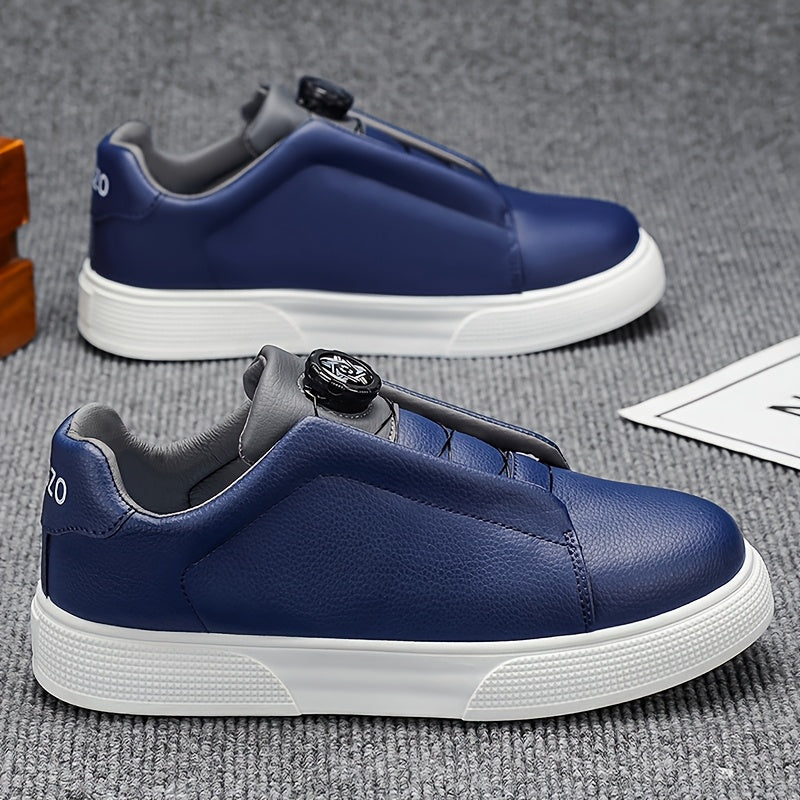 Men's Casual Skate Shoes with Durable PU Upper & PVC Sole