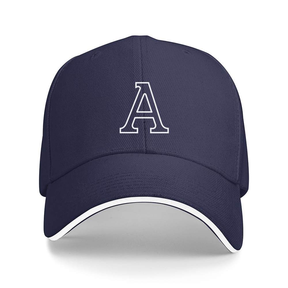 Lightweight Sports Baseball Cap with Ornate Letter A Print