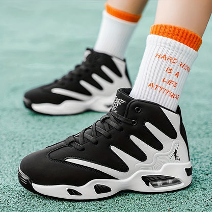 Men's High-Top Basketball Shoes - Heavy-Duty & Stable, Unisex Lace-Up Training Sneakers with Arch Texture and Sole - Ideal for Running, Fitness, Basketball, Walking - Spring/Summer Sneakers - Perfect Gift for Men - Lightweigh - ayq