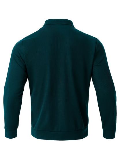 Men's Spring/Fall Sporty Lapel Waffle Knit Zip Jacket
