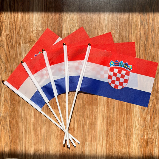 Croatian Handheld Polyester Flag 14x21cm for Events - ayq