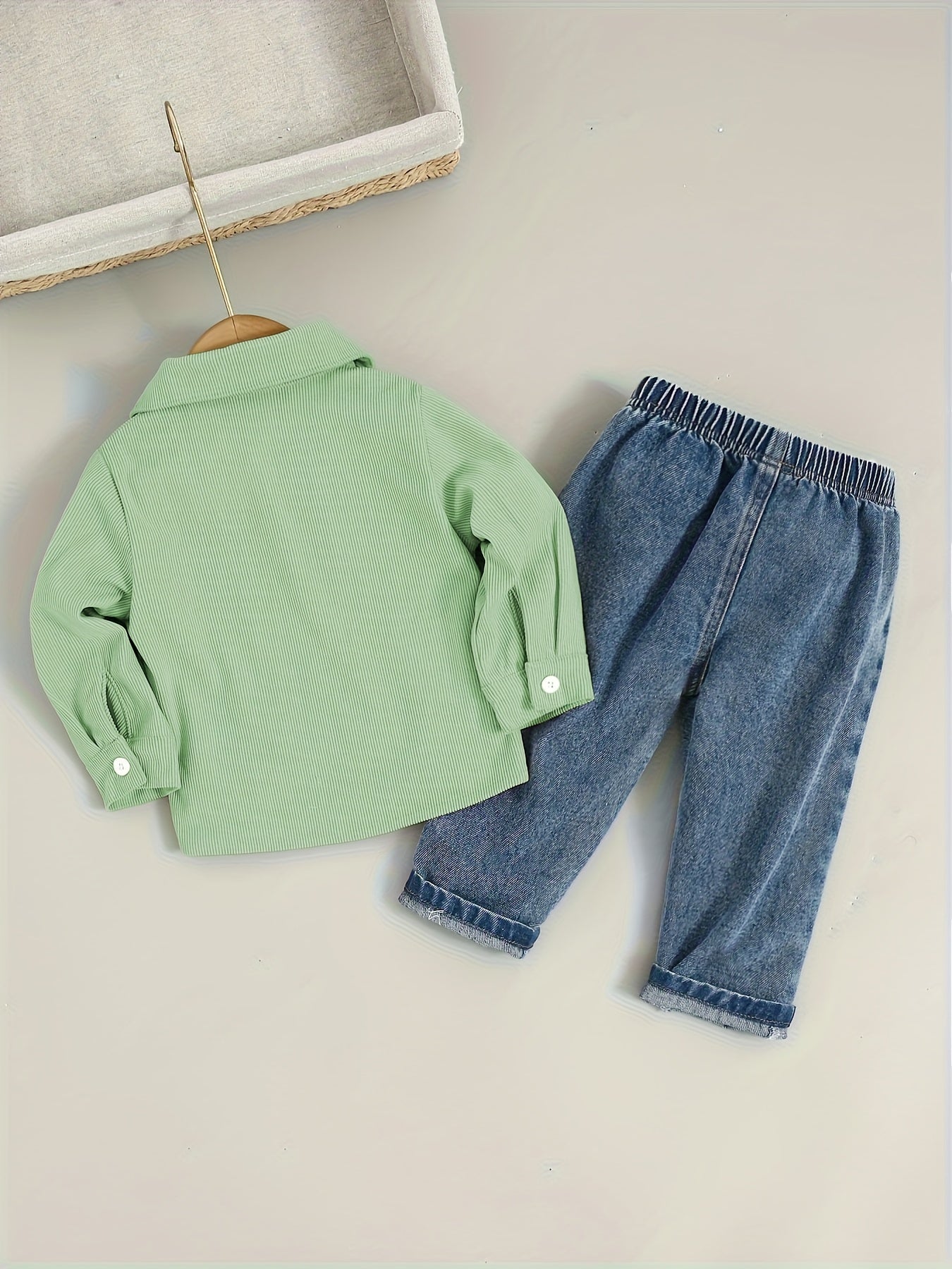 Boys' Cotton Blend Shirt and Jeans Set for Fall/Winter