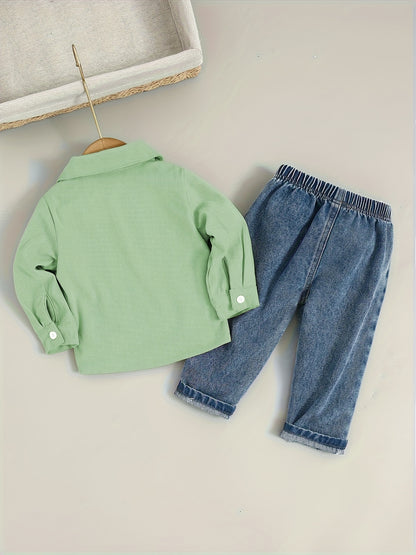 Boys' Cotton Blend Shirt and Jeans Set for Fall/Winter