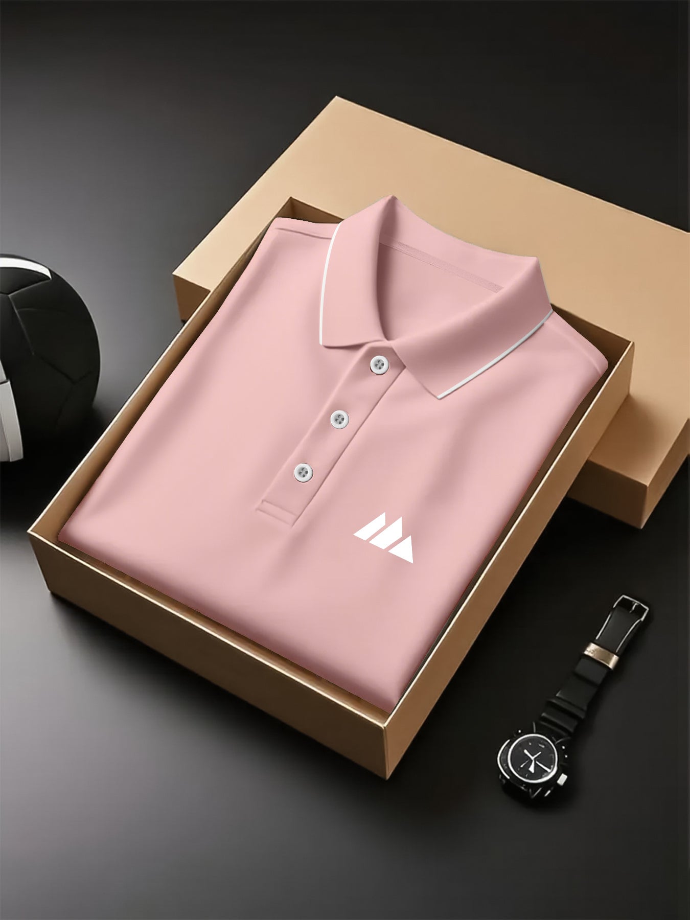 Creative Geometric Pattern Printed Shirt - Breathable Golf Top, Short Sleeve, Button Neck, Regular Pattern, High Quality Fabric, Slightly Elastic, Suitable for Tennis Sports and Business Occasions, Can Be Used as a Gift - ayq
