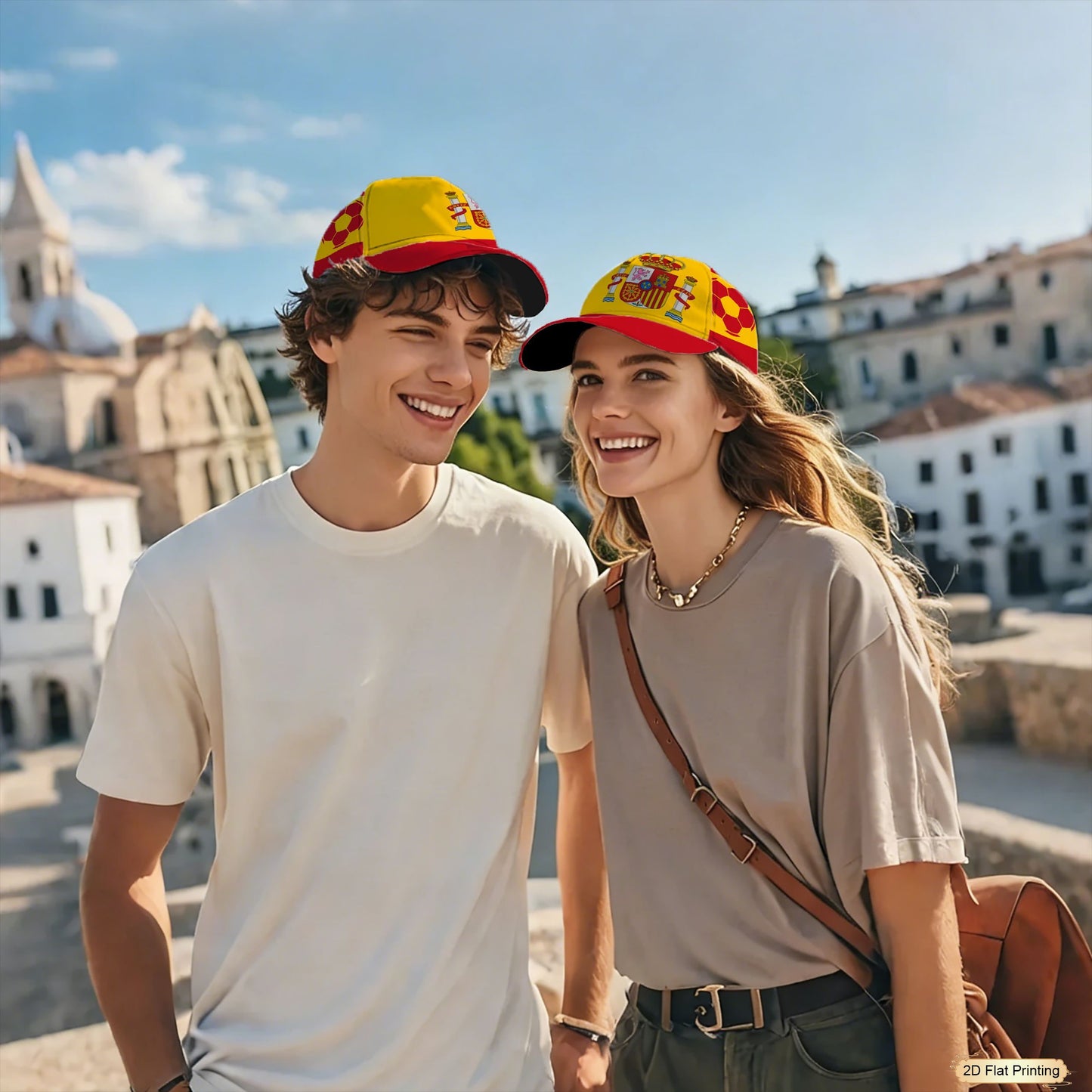 Men's Casual Spanish Flag Baseball Cap with Curved Brim
