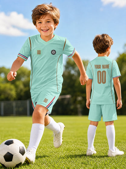 Boys' French Sports Suit V-Neck T-Shirt & Shorts Set