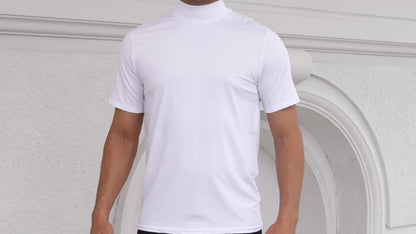 Men'S Short-Sleeve Polo Shirt Made of Breathable And Comfortable Knitted Fabric, Suitable for Cycling, Outdoor Sports, Gym, And Casual Wear for a Fitted Look - ayq