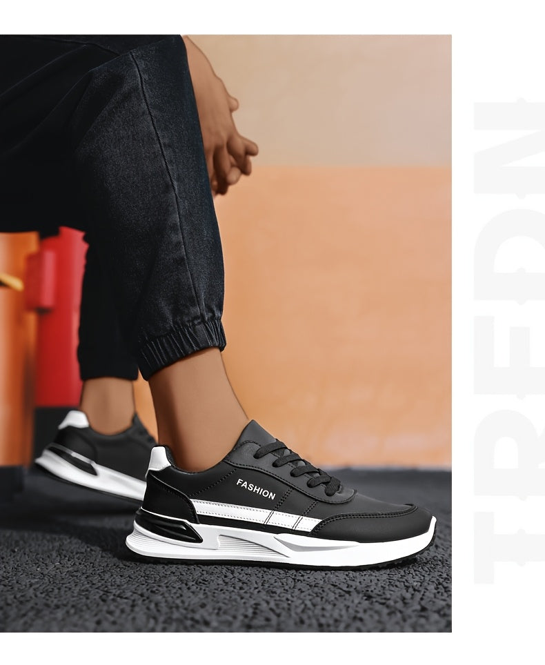 Men'S Breathable Trekking Shoes | Casual Low-Top Lace-up Sneakers, Faux Upper, PVC Sole, Suitable for All Seasons - ayq