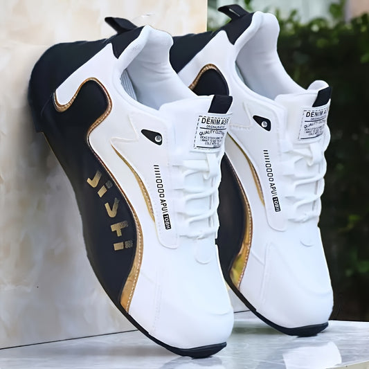 Men's Casual Comfort Training Shoes, Low-Top Lace-Up Sneakers for Walking, Outdoor Activities, and Travel - PU Upper, Fabric Lining, PVC Sole
