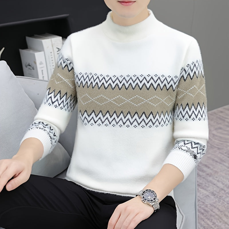 Աշնանային և ձմեռային նորաձև արհեստական ​​ջրաքիսի մորթուց սվիտեր, հաստացված հիմնական շերտի վերնաշապիկ - Բազմակողմանի տաք, առօրյա, նորաձև տրիկոտաժե հագուստ 90081