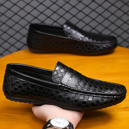 Men'S British Style Loafers - Comfortable Slip-On Moccasins with Round Toe, Faux Cover Upper & PVC Sole, Perfect for Casual Wear, Parties, and Weddings, Wedding Shoes - ayq