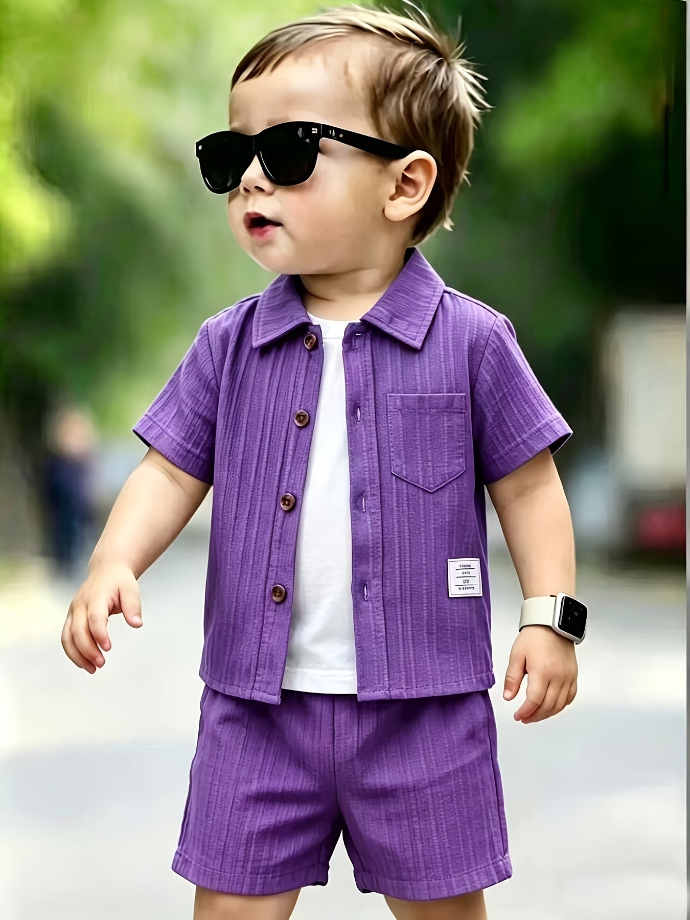 Baby Boy Summer Shorts Set with Short Sleeve Shirt