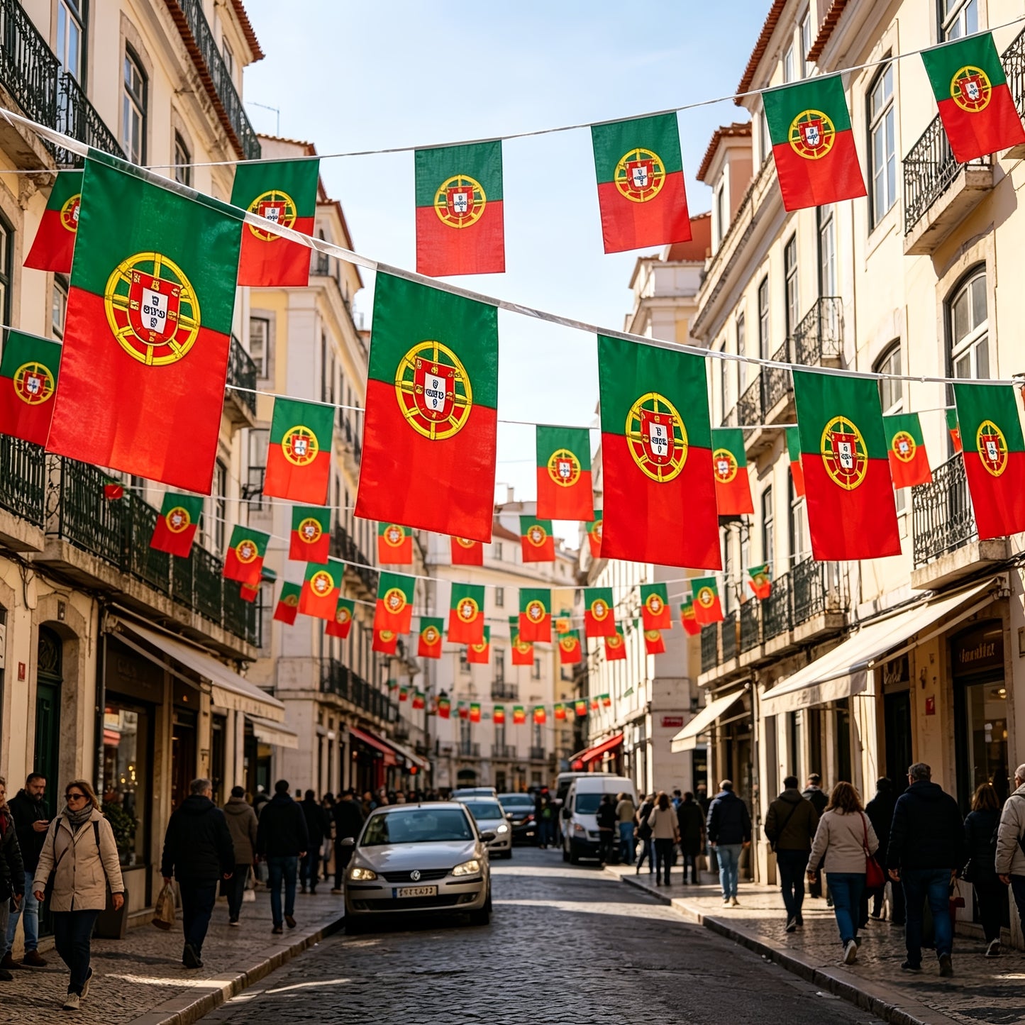 Portugal String Flags Banner 6m Durable Polyester 20 Flags - ayq