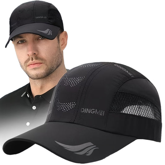 Sweat-Proof, Men's Quick-Dry Breathable Baseball Cap - Lightweight, Acrylic Sports Hat for Running & Casual Attire