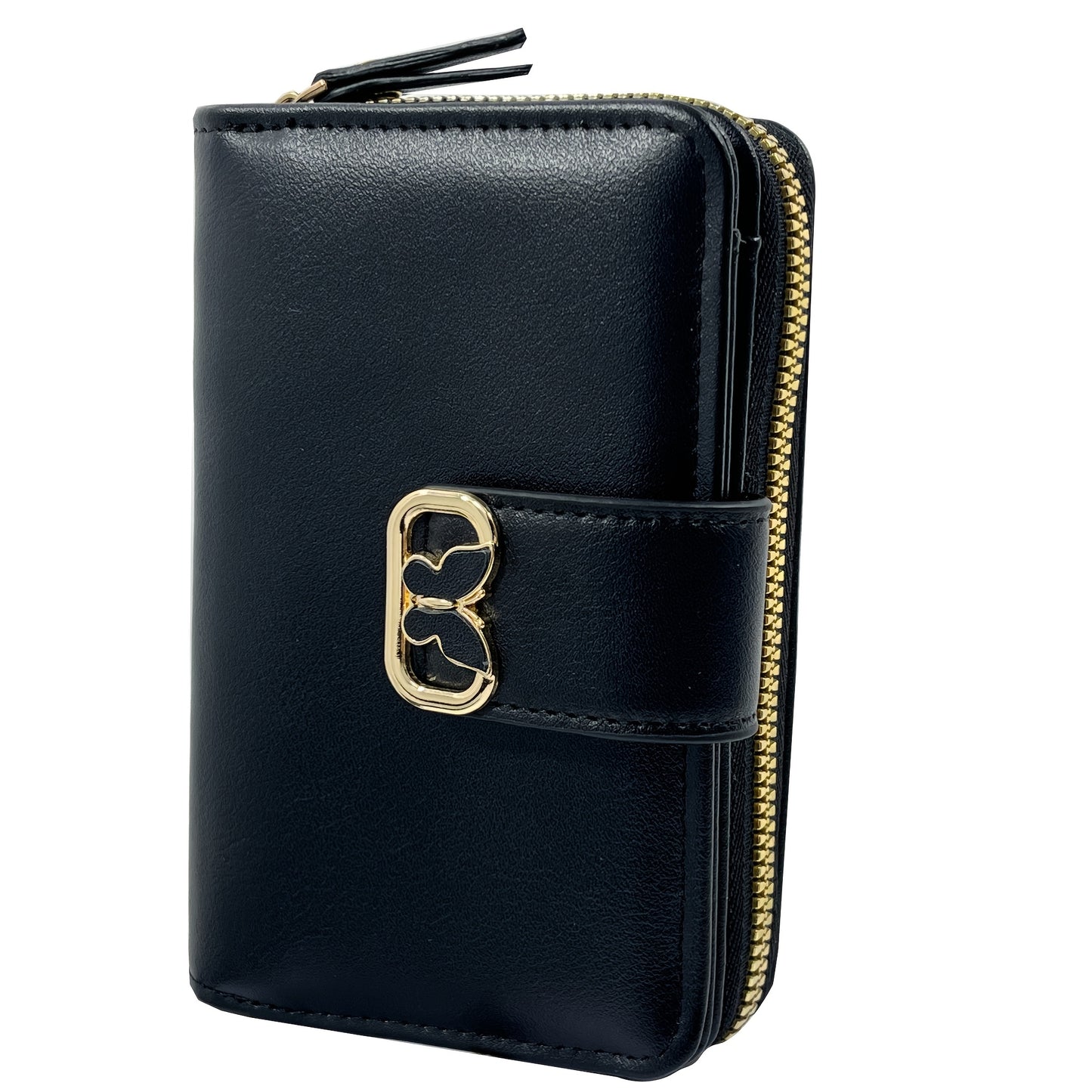 Large Capacity Butterfly Clasp Wallet with Single Zipper | Multiple Card Slots, Fresh and Easy Style, Lining, Zip Pocket - KAIPIBAO