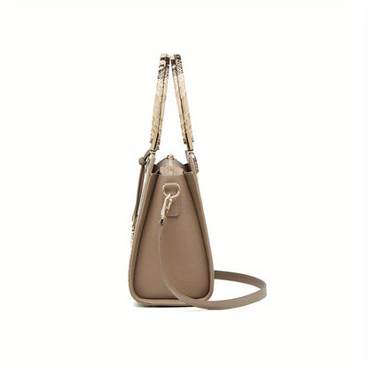 Luxury Vintage Genuine Leather Women's Tote Bag with Adjustable Strap