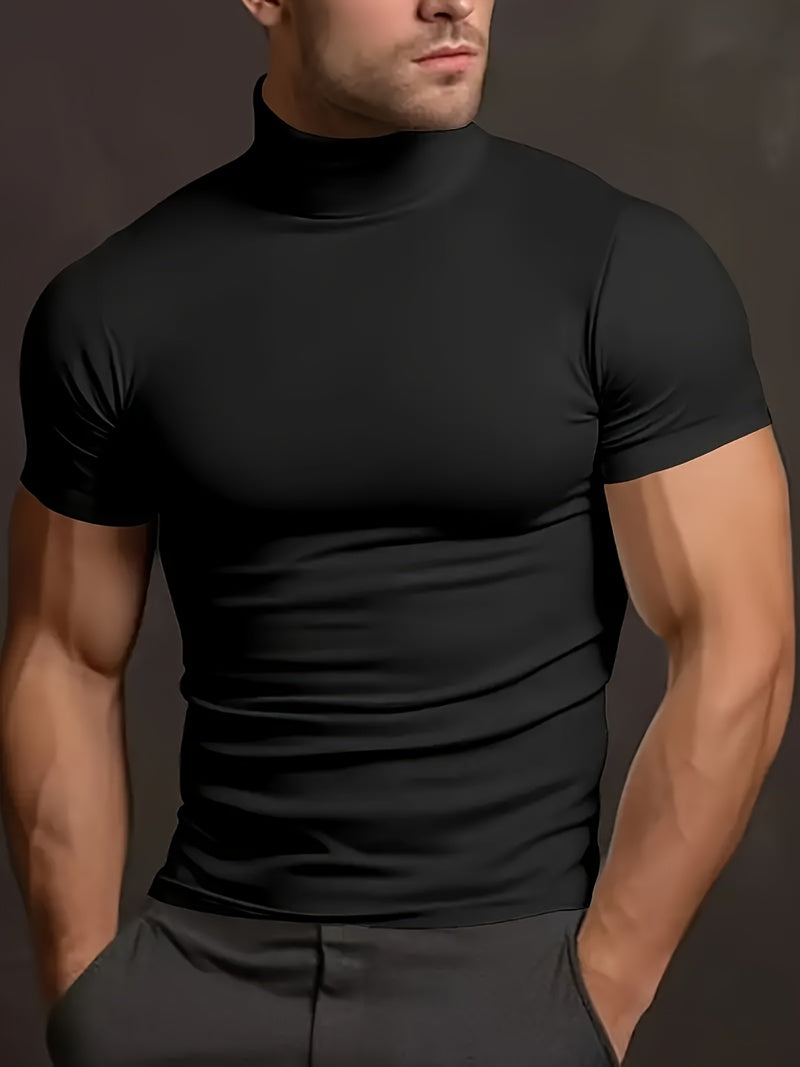 Men'S Short-Sleeve Polo Shirt Made of Breathable And Comfortable Knitted Fabric, Suitable for Cycling, Outdoor Sports, Gym, And Casual Wear for a Fitted Look - ayq