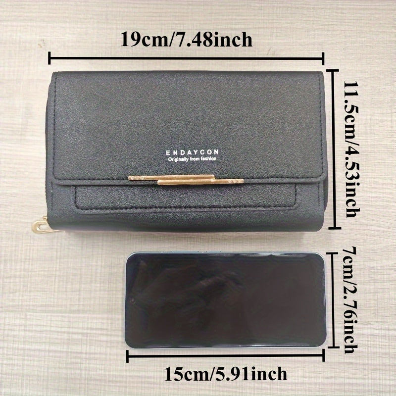 Ms. Jin Women's Large Capacity RFID Blocking Crossbody Wallet Handbag - Golden-Tone Hardware Multi-Zipper Purse with Card Slots, Cash Pocket & Detachable Strap, Brown/Black/Navy/Beige/Pink/Grey, Designer- for Travel &, Purse