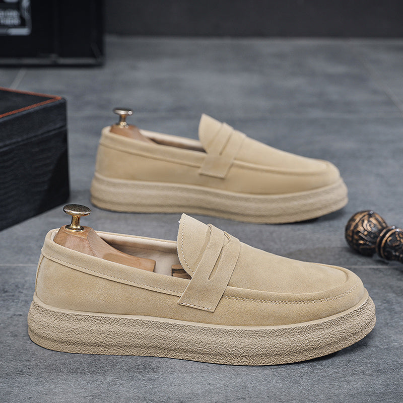 Unisex Streamlined Cushioned PU Loafers with Cloud Pattern