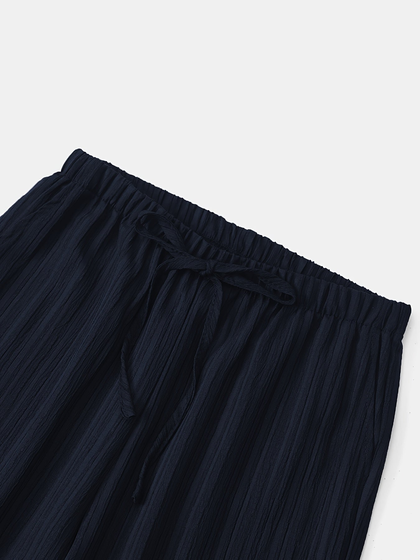 Women's Casual Wide Leg Pants with Elastic Waist and Pockets